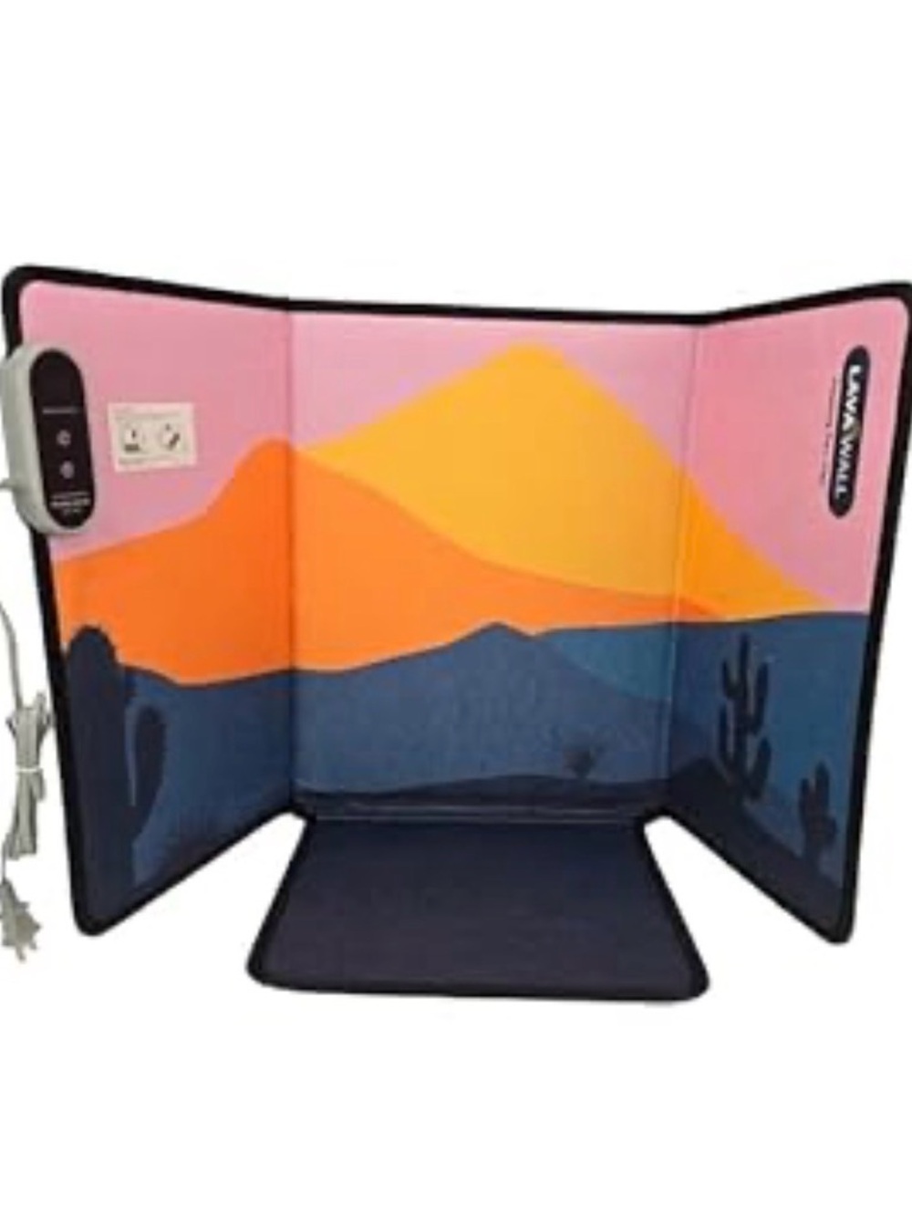 Amazon Foldable Desk Privacy Screen with Pink, Orange and Blue Desert Print